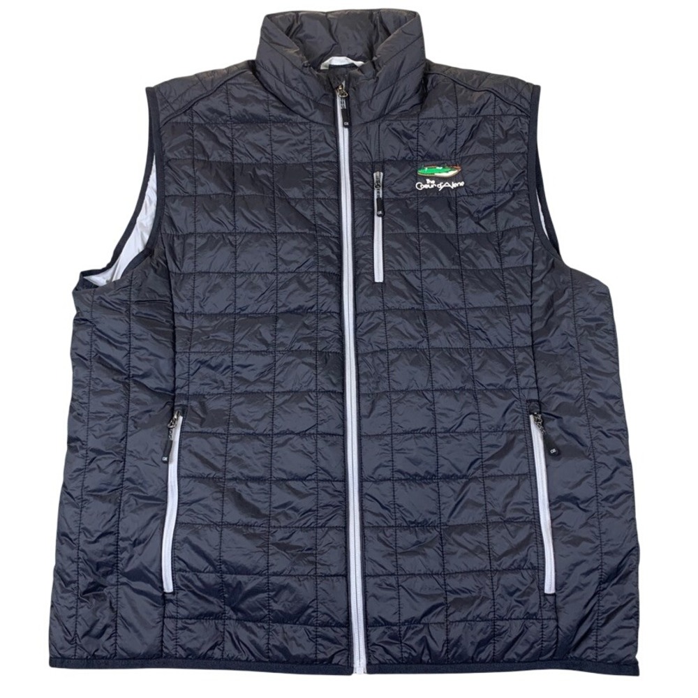Cutter & Buck Mens XL Rainier Quilted Vest Black Coeur d'Alene Golf MCO00019